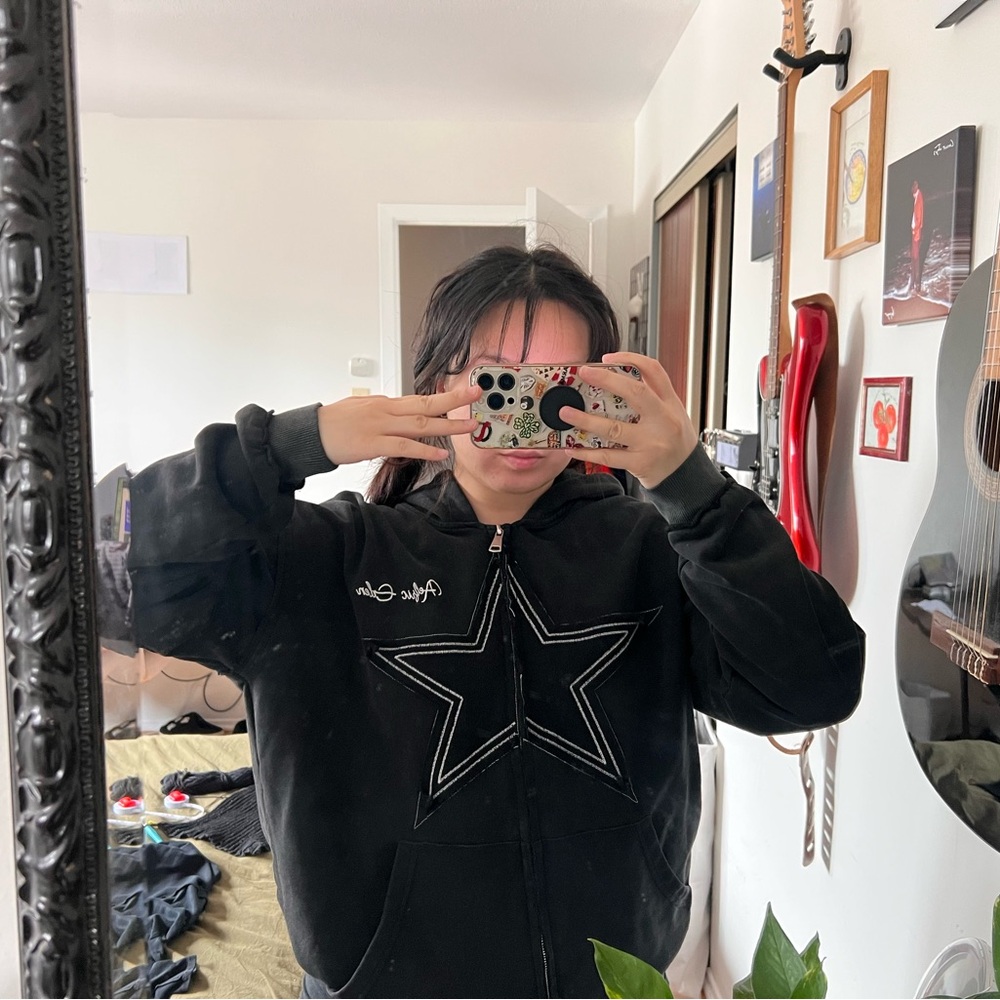Aelfric Eden Star Washed Zip Up Hoodie